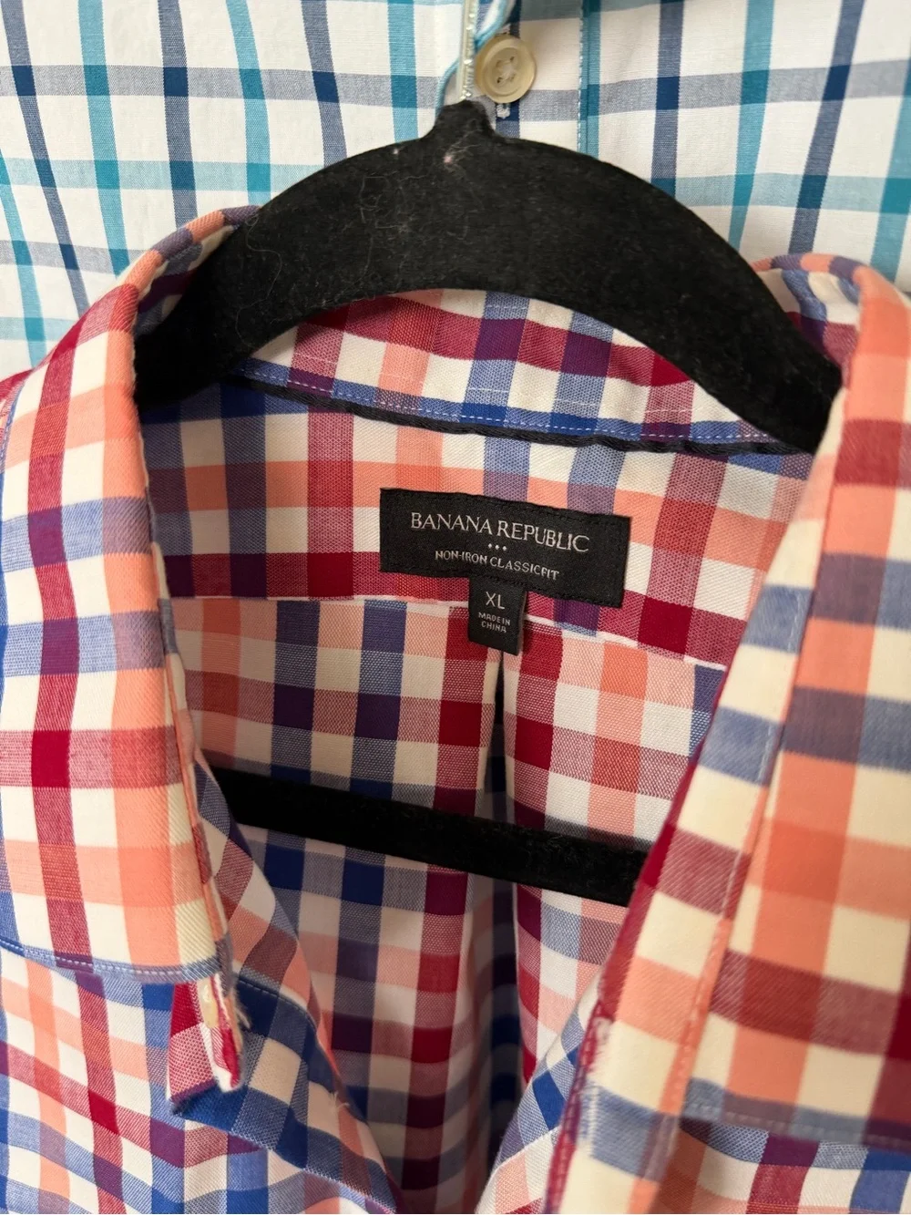 BANANA REPUBLIC Non-Iron Standard & Classic Fit Plaid Button Front Long Sleeves